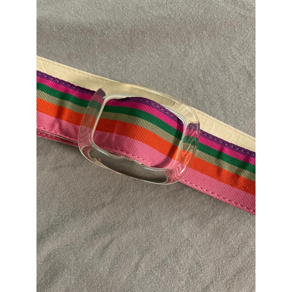 Lake Shore Drive Striped Belt SZ M/L with Acrylic Buckle